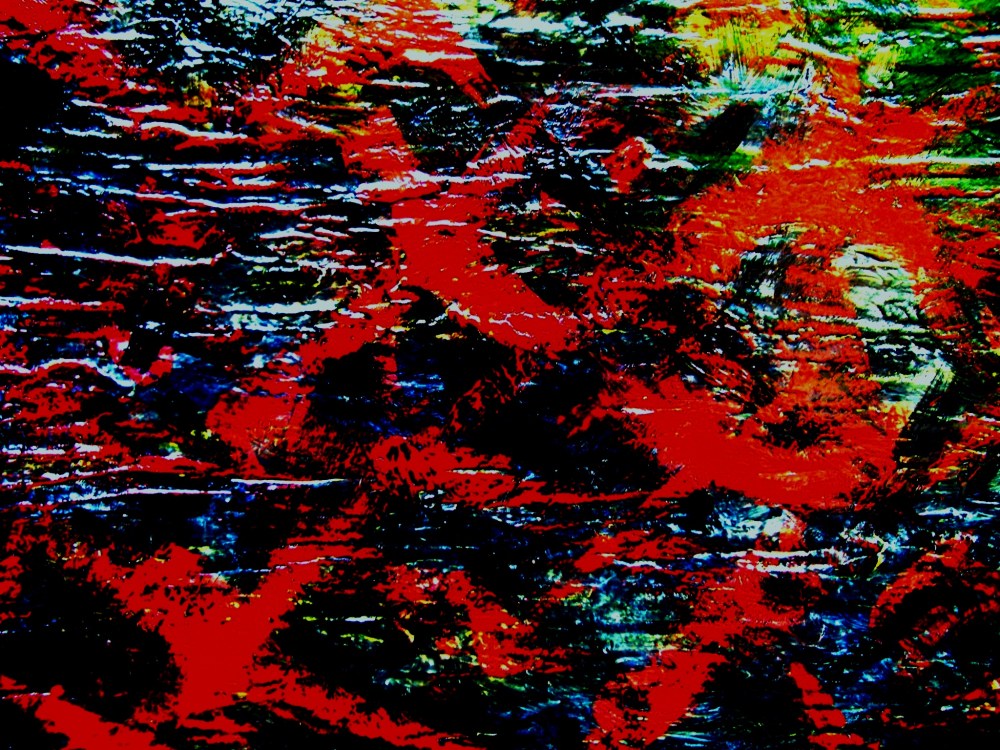 Red crosses in the dark - 50x60 cm