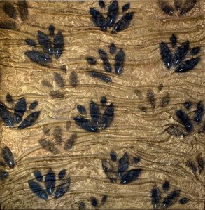 black flowers 100x100 cm